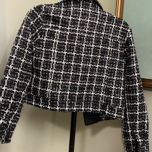 Petite Shimmer Tweed Cropped Shirt Jacket - Picture 4 of 5